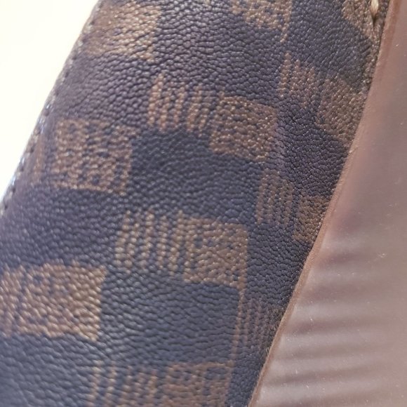 Camper Mary Jane heels size 40 wedge navy/brown checkered print, leather. - Picture 6 of 11